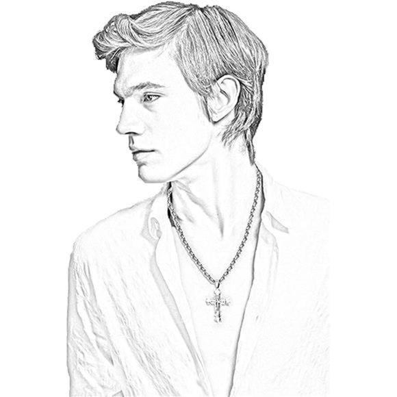 Stainless Steel Cross Pendant Necklace for Men 5MM  Chain Necklace 22-28 Inch - Picture 4 of 7